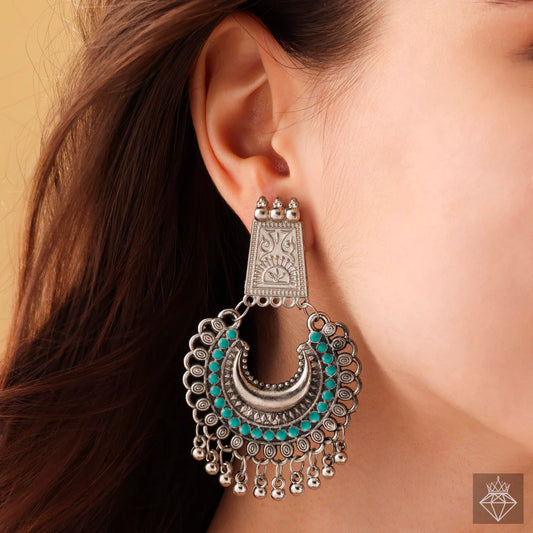 Opulent Enameled Chand Bali Statement Earrings