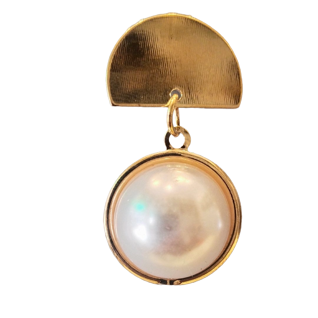 Elegant Gold & Pearl Dangle Earrings