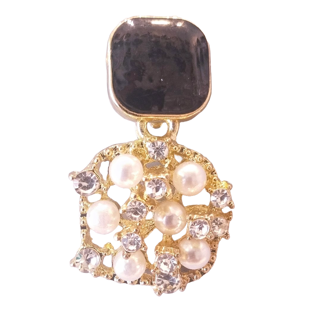 Elegant Vintage Pearl and Crystal Drop Earrings