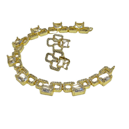 Crystal Clear Stone Neckless & Earring Set