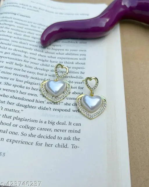 Dual Heart Shaped Earrings For Girls / Women