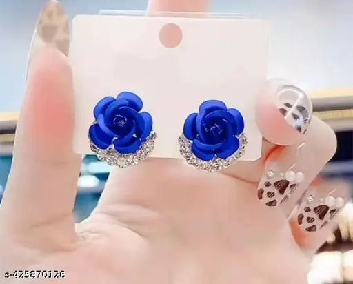 Beautiful Korean Flower Fancy Trending Earrings For Girls And Women