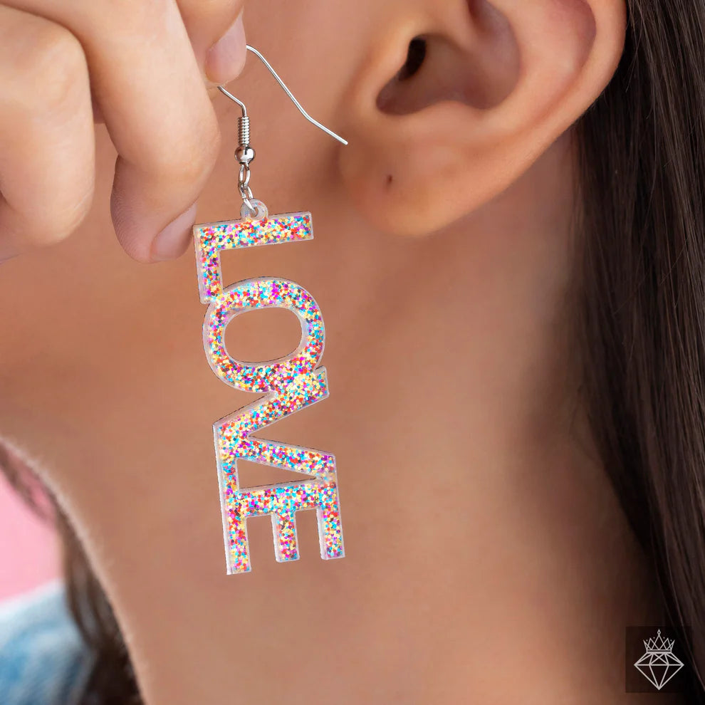 Colourful LOVE Acrylic Danglers