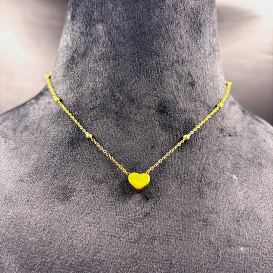 Dainty Gold Heart Pendant Chain, Delicate Fashion Jewellery