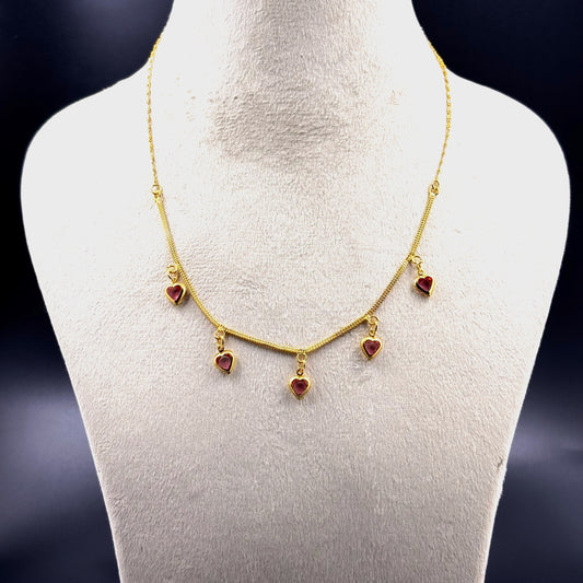 Delicate Gold-Plated Heart Charm Chain