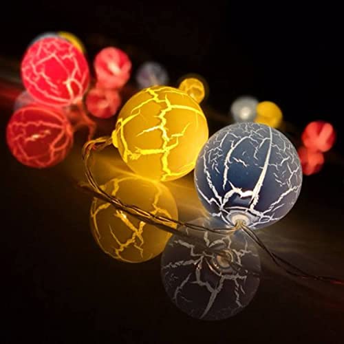 Crack Ball LED String Light 10 LED 3 Meter Warm White Fairy String Light for Indoor Outdoor Diwali Decoration Light Plug-in(Warm White)