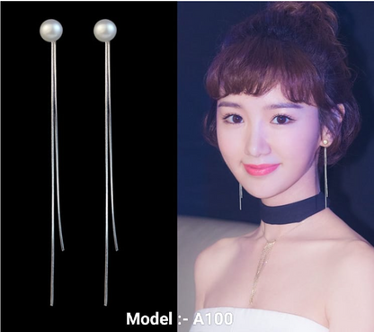 Long tassel korean earrings