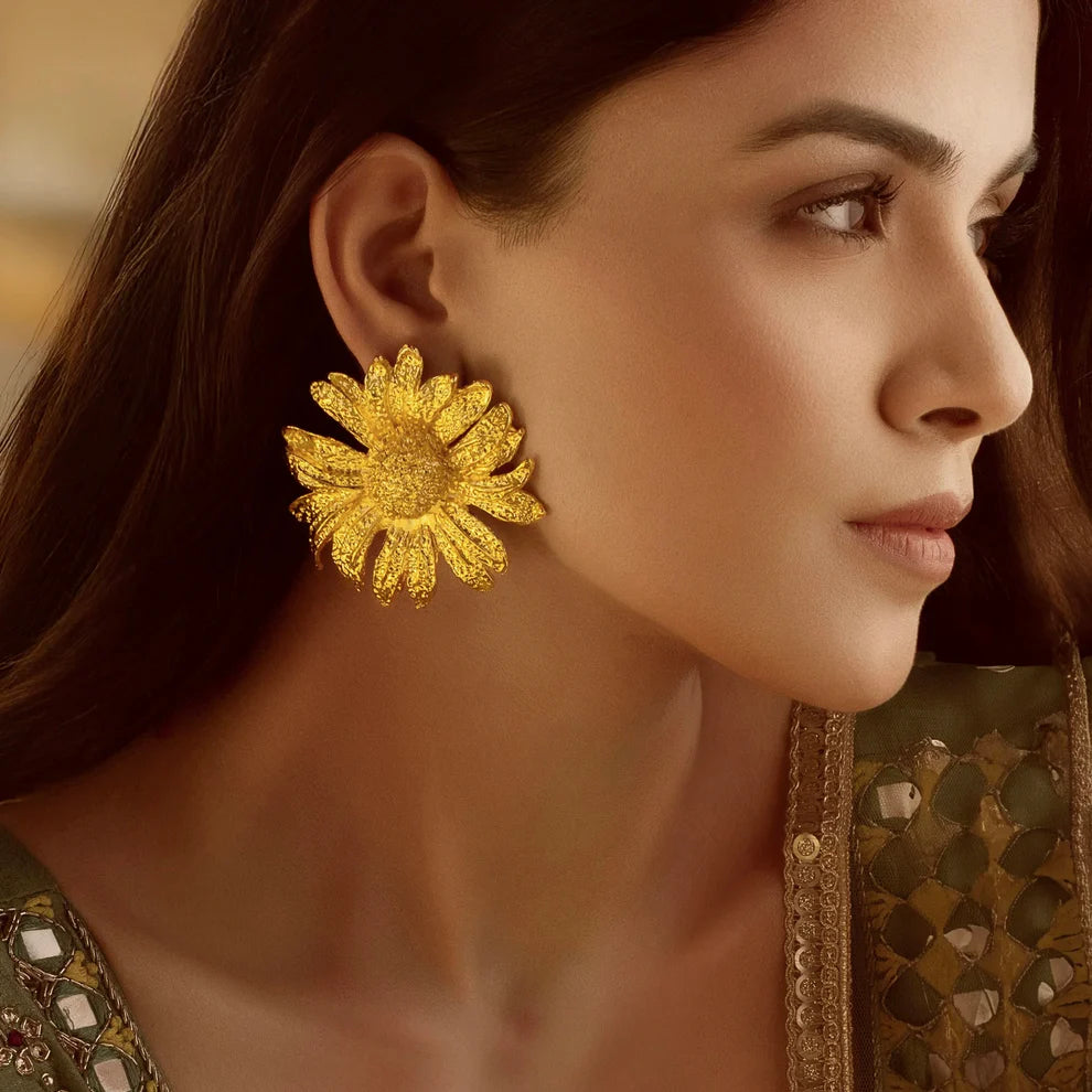 Anti-Tarnish Sunflower Earrings