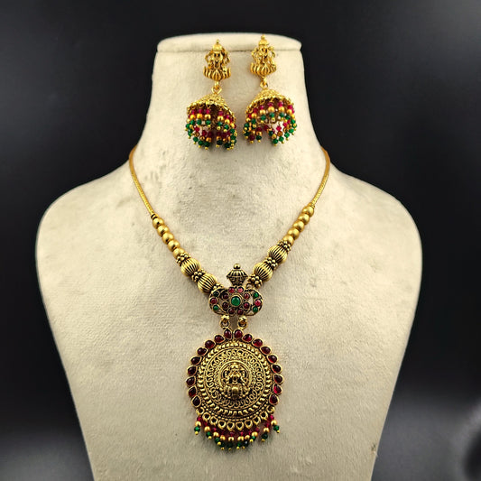 Elegant Gold-Plated Necklace and Earrings Set