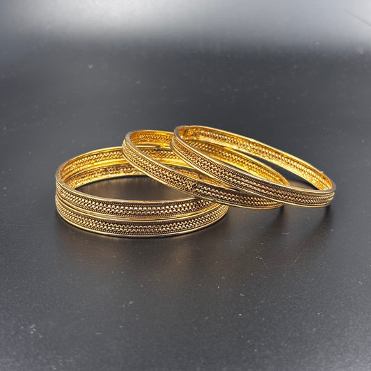 Gold-Plated Traditional Bangles Set