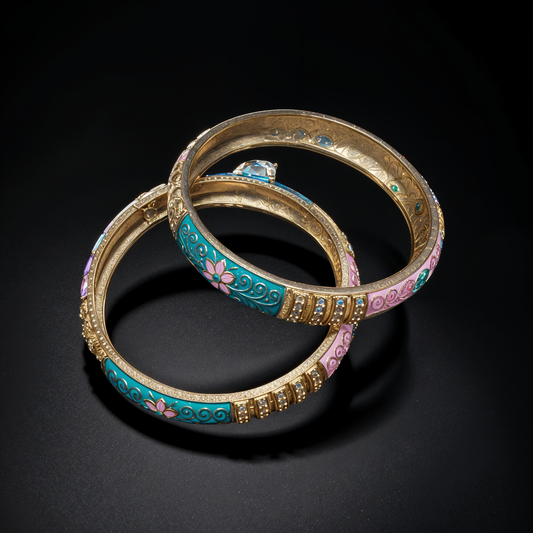 Traditional Hand-Painted Bangles – Elegant Ethnic Jewelry