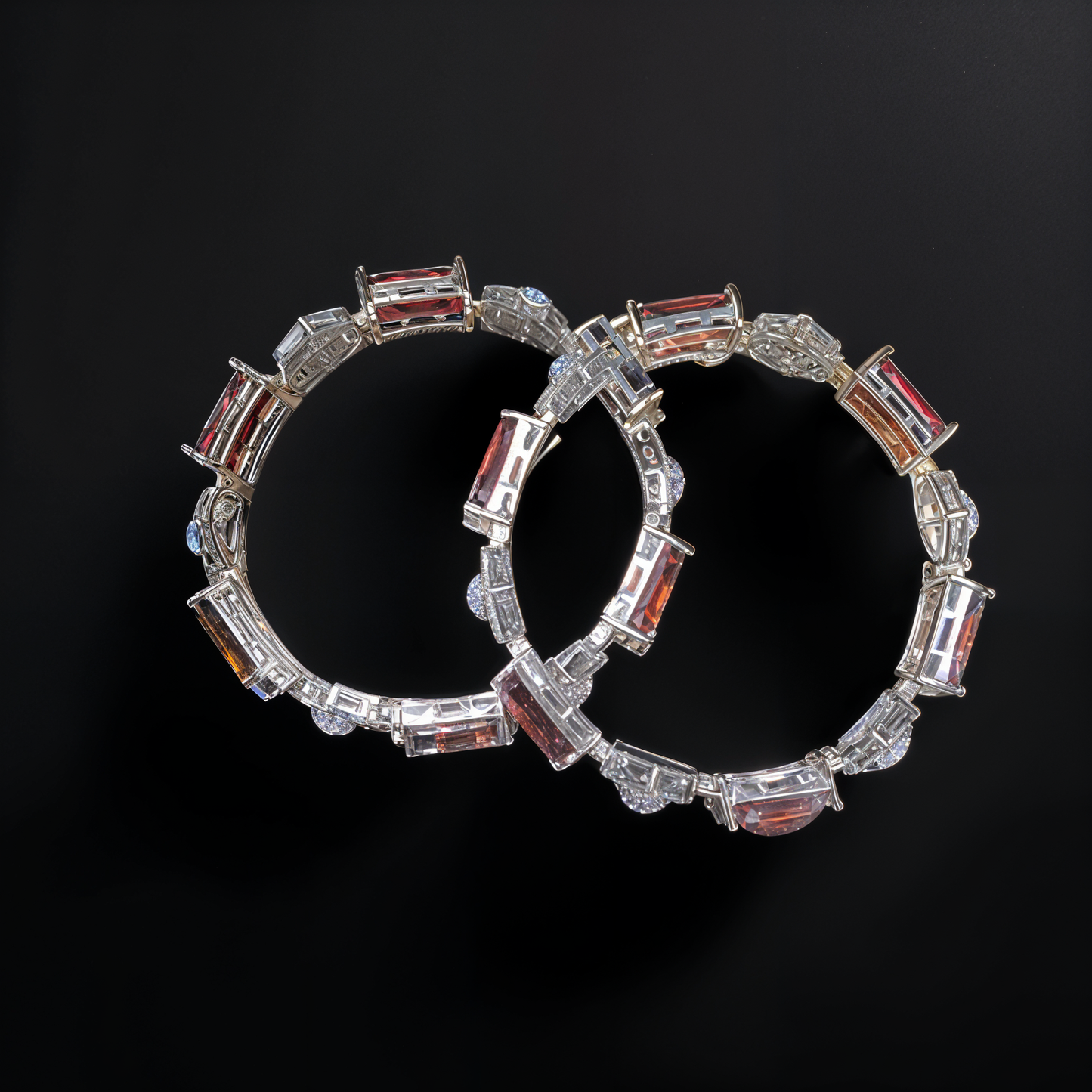 Elegant Red Gemstone Bangle Bracelet – Luxury Statement Jewelry