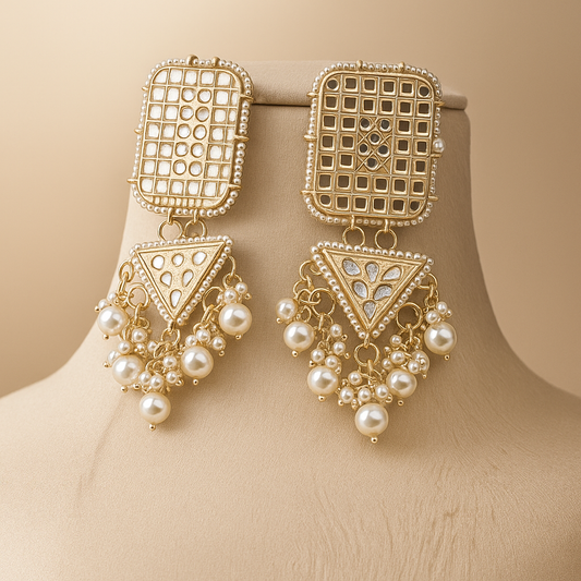 Luxury Crystal Pearl Drop Earrings
