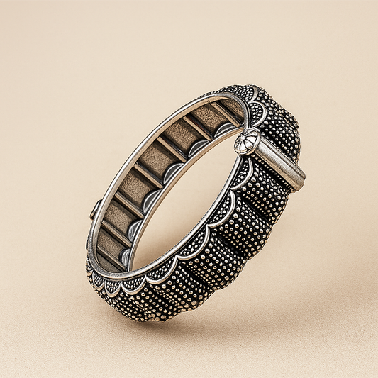 Vintage Style Oxidized Silver Bangle
