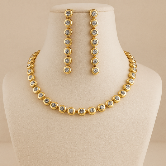 Crystal Rhinestone Necklace and Earrings Set