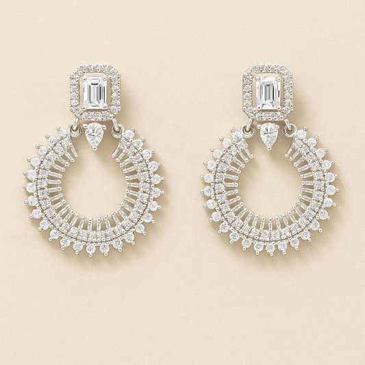 AD Glamorous Crystal Hoop Earrings – Sparkling Luxury Jewelry