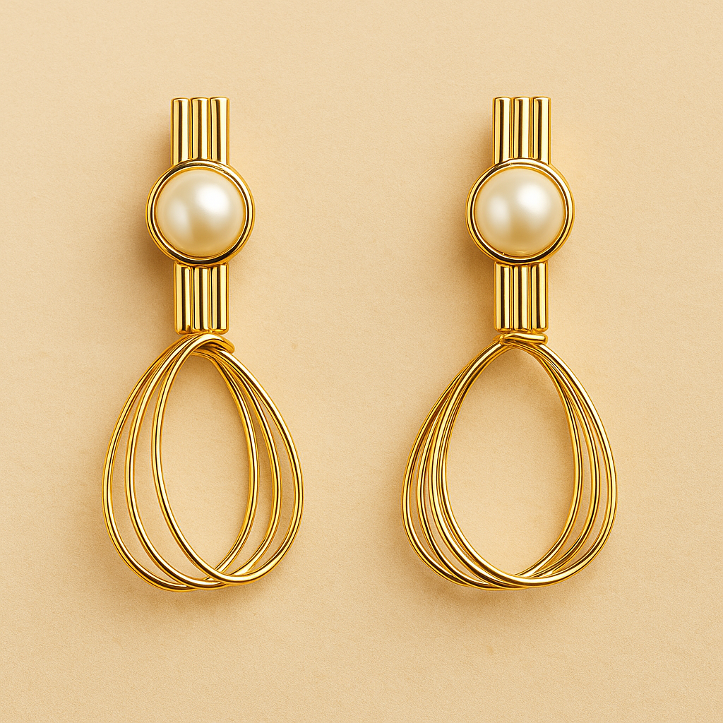 Vintage-Inspired Gold Wire Drop Earrings