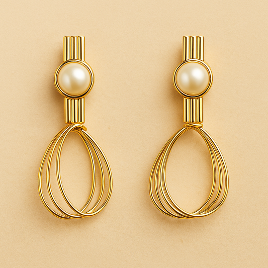 Vintage-Inspired Gold Wire Drop Earrings