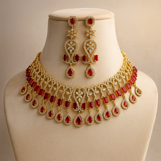 Traditional Gold-Plated Temple Jewellery Set