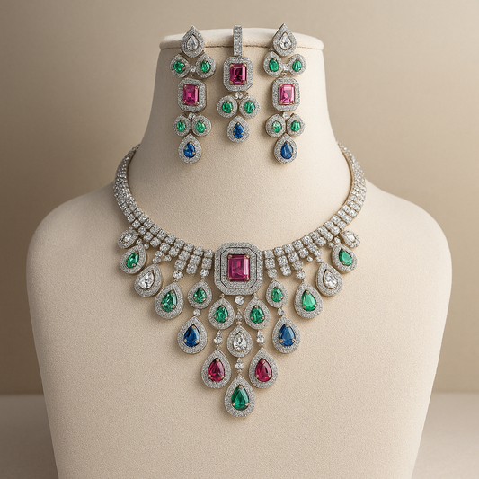 American Diamond Jewellery Set for Women and Girls