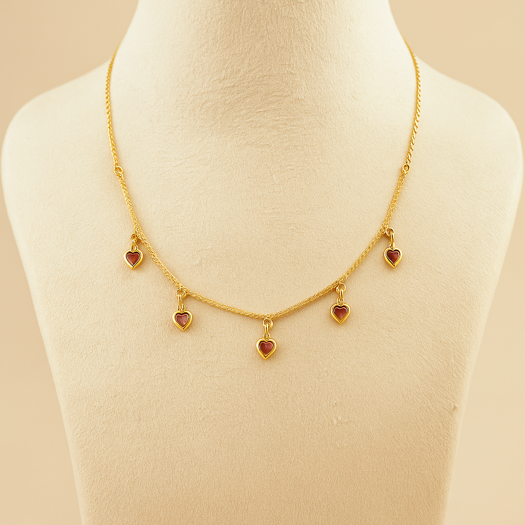 Delicate Gold-Plated Heart Charm Chain
