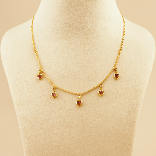 Delicate Gold-Plated Heart Charm Chain