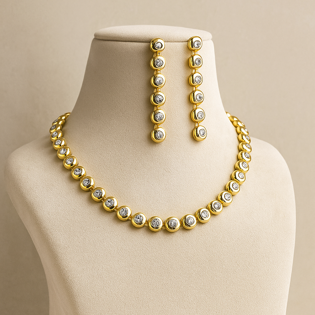 Crystal Rhinestone Necklace and Earrings Set