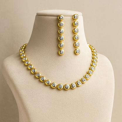 Crystal Rhinestone Necklace and Earrings Set