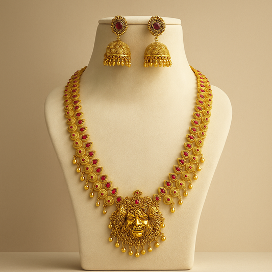 Indian-style necklace and earrings set